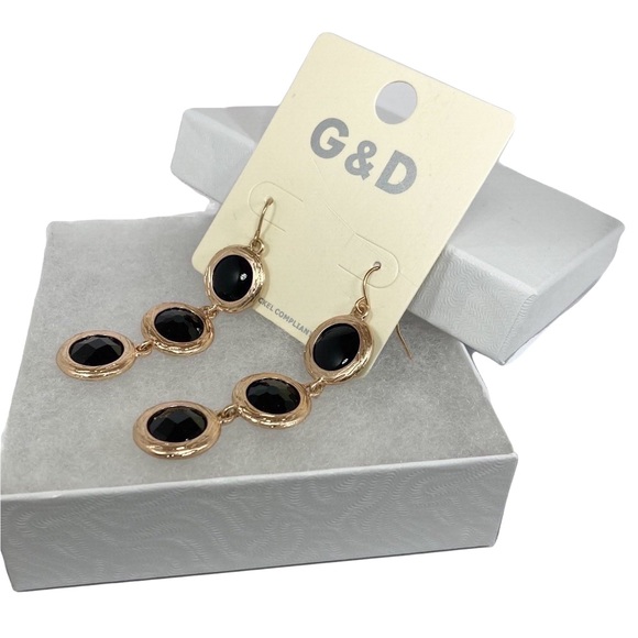 Gold Tone Dangle Earrings - Picture 5 of 5